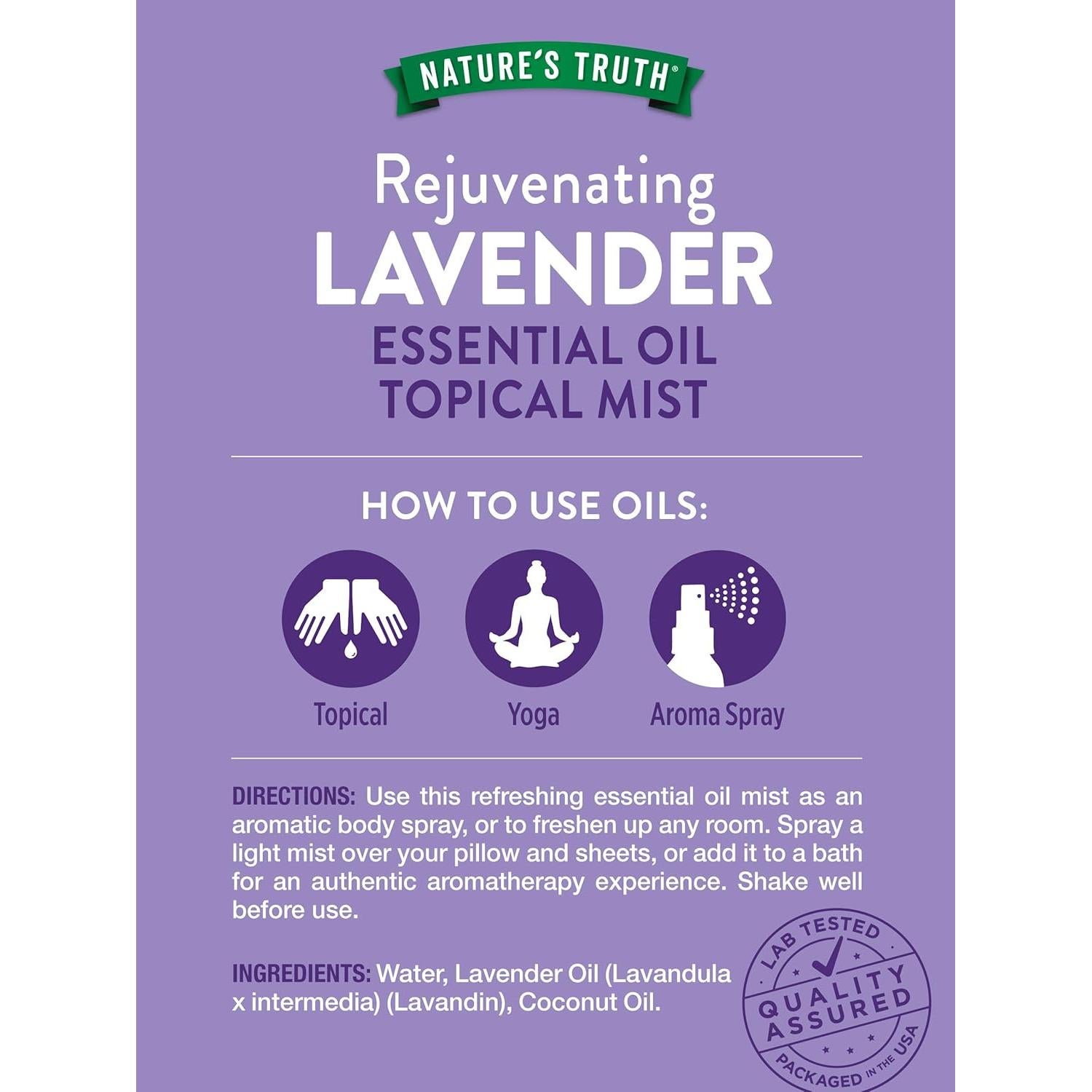 Spray Aromático de Aceite Esencial de Lavanda 70.9 ml - Verdad de la Naturaleza