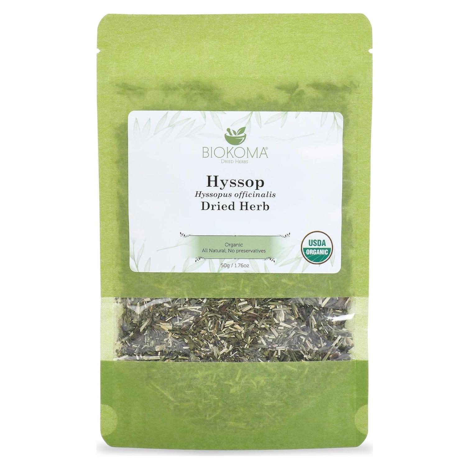 Hierba de Hisopo Seca Orgánica Biokoma 50g - Té Natural Sin Aditivos
