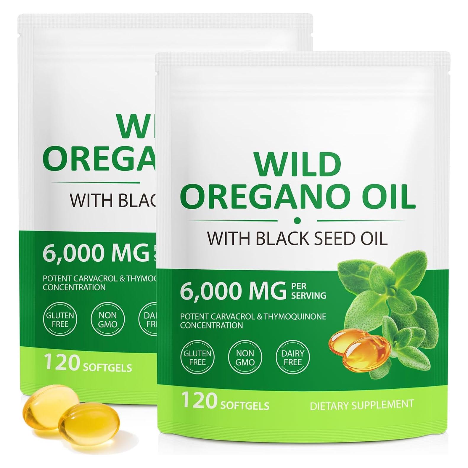 Suplemento de Aceite de Orégano Nengmiaokeji 120 Cápsulas 6000mg