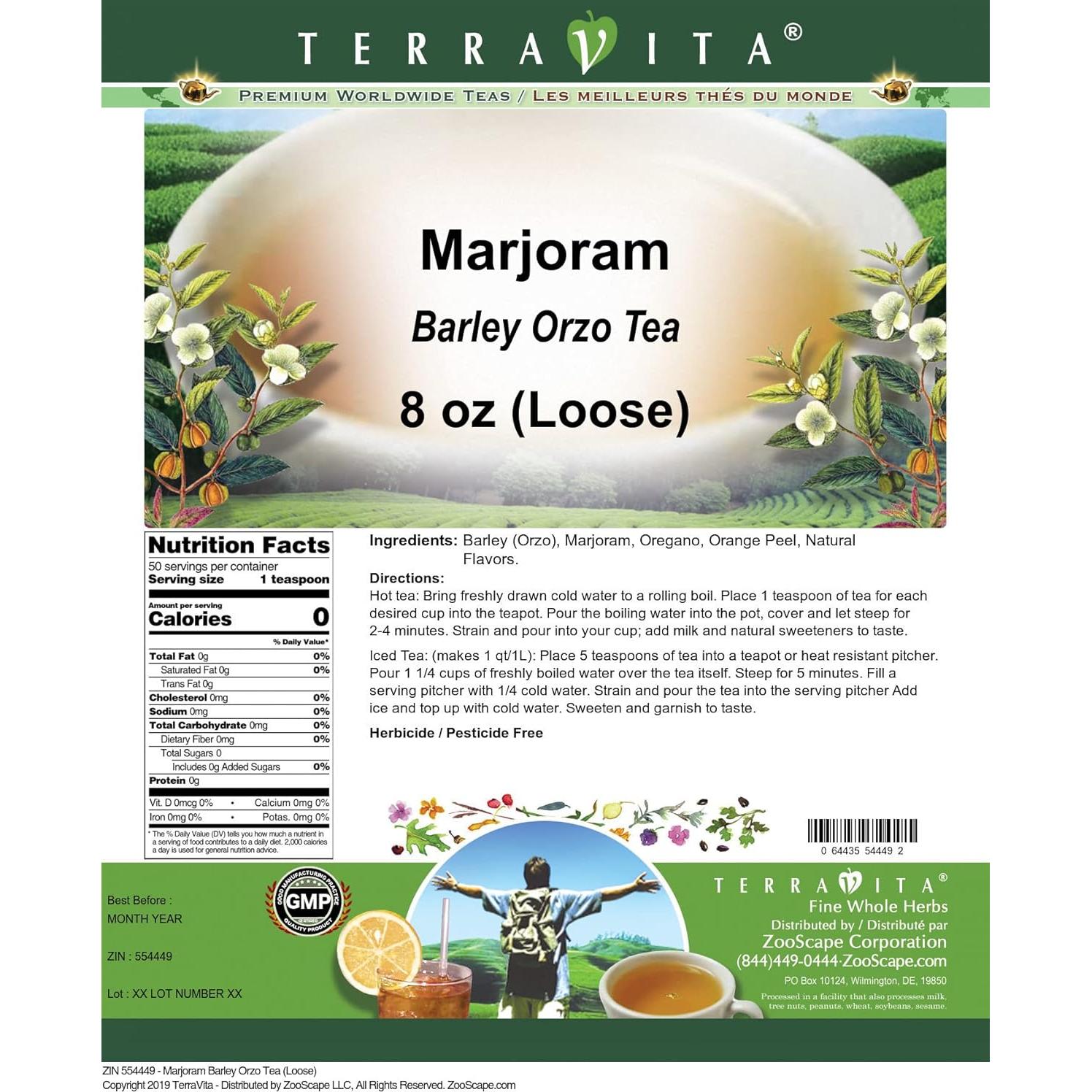 Té de Orégano de Cebada Orzo TerraVita 226.8 g Suelto