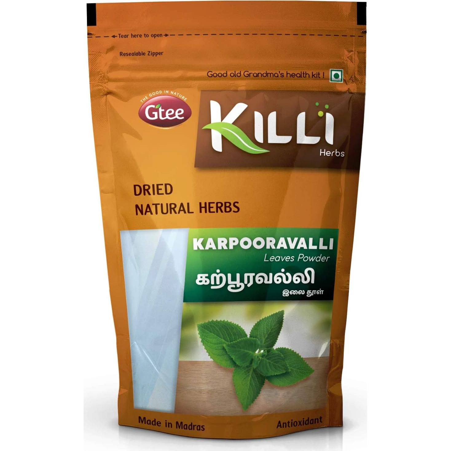 Polvo de Hojas de Karpooravalli KILLI 100g - Antioxidante Natural
