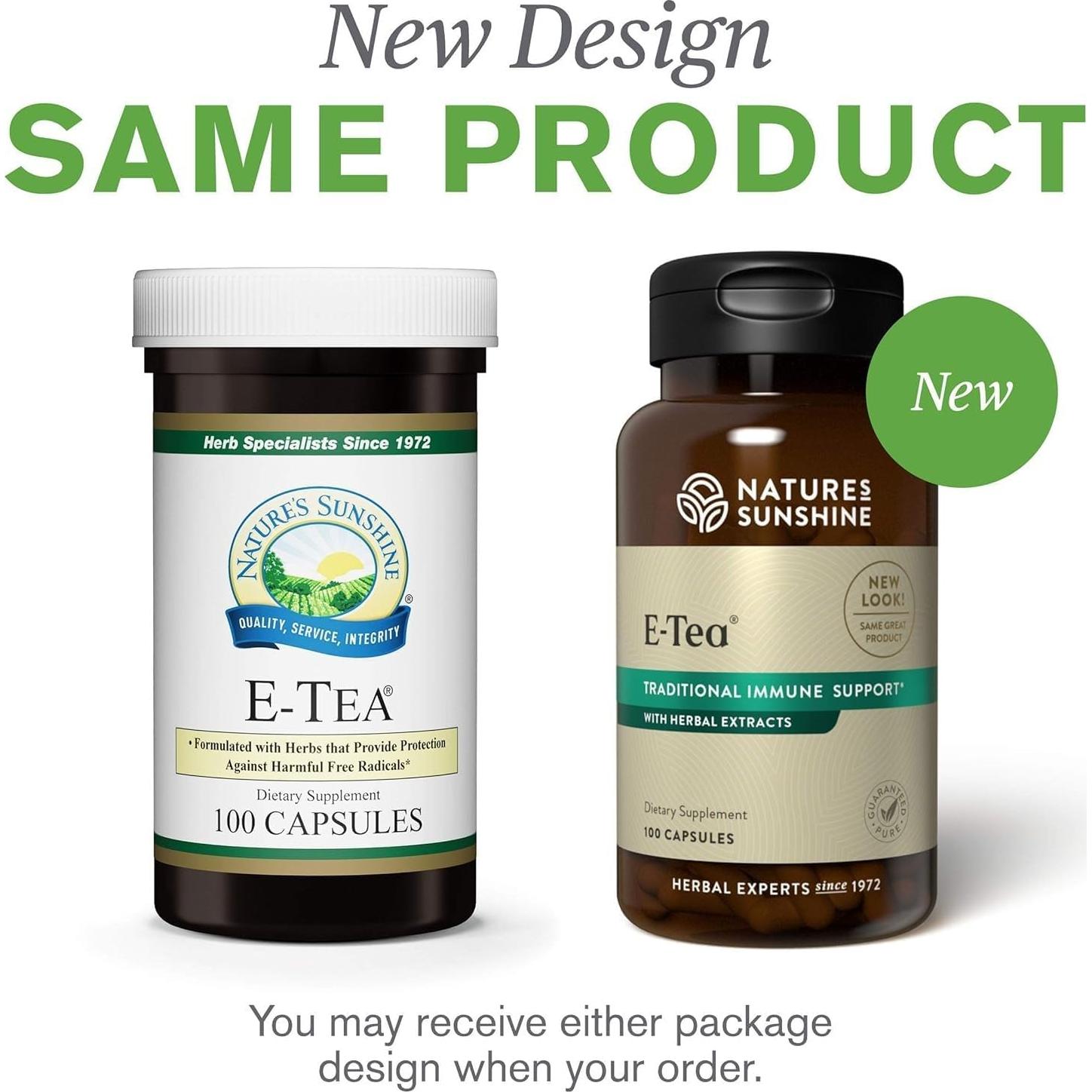 Cápsulas E-Tea Nature's Sunshine 100g - Apoyo Inmunológico