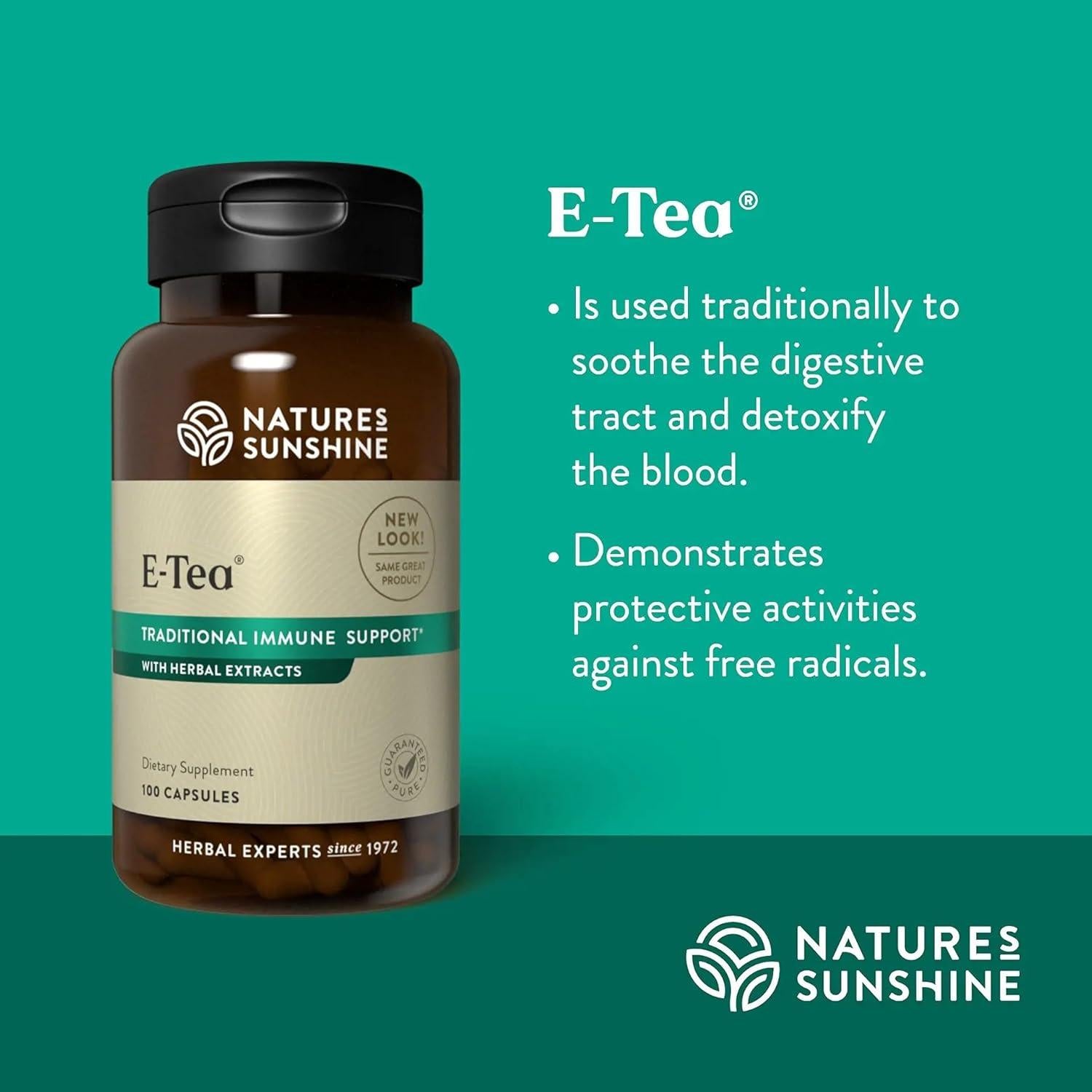 Cápsulas E-Tea Nature's Sunshine 100g - Apoyo Inmunológico
