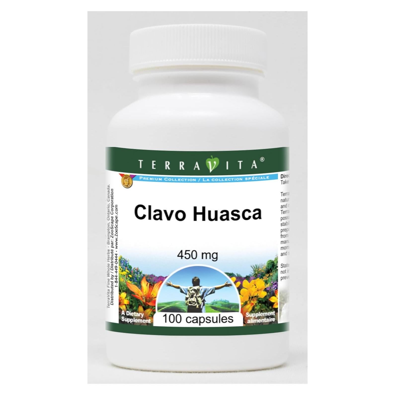 Clavo Huasca 450 mg TerraVita 100 Cápsulas Sin Rellenos