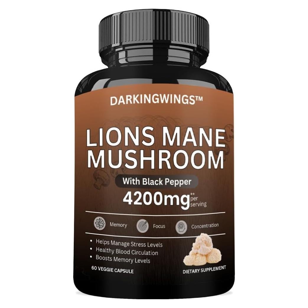 Cápsulas de Melena de León Orgánicas Darkingwings 500 mg - 60 Unidades