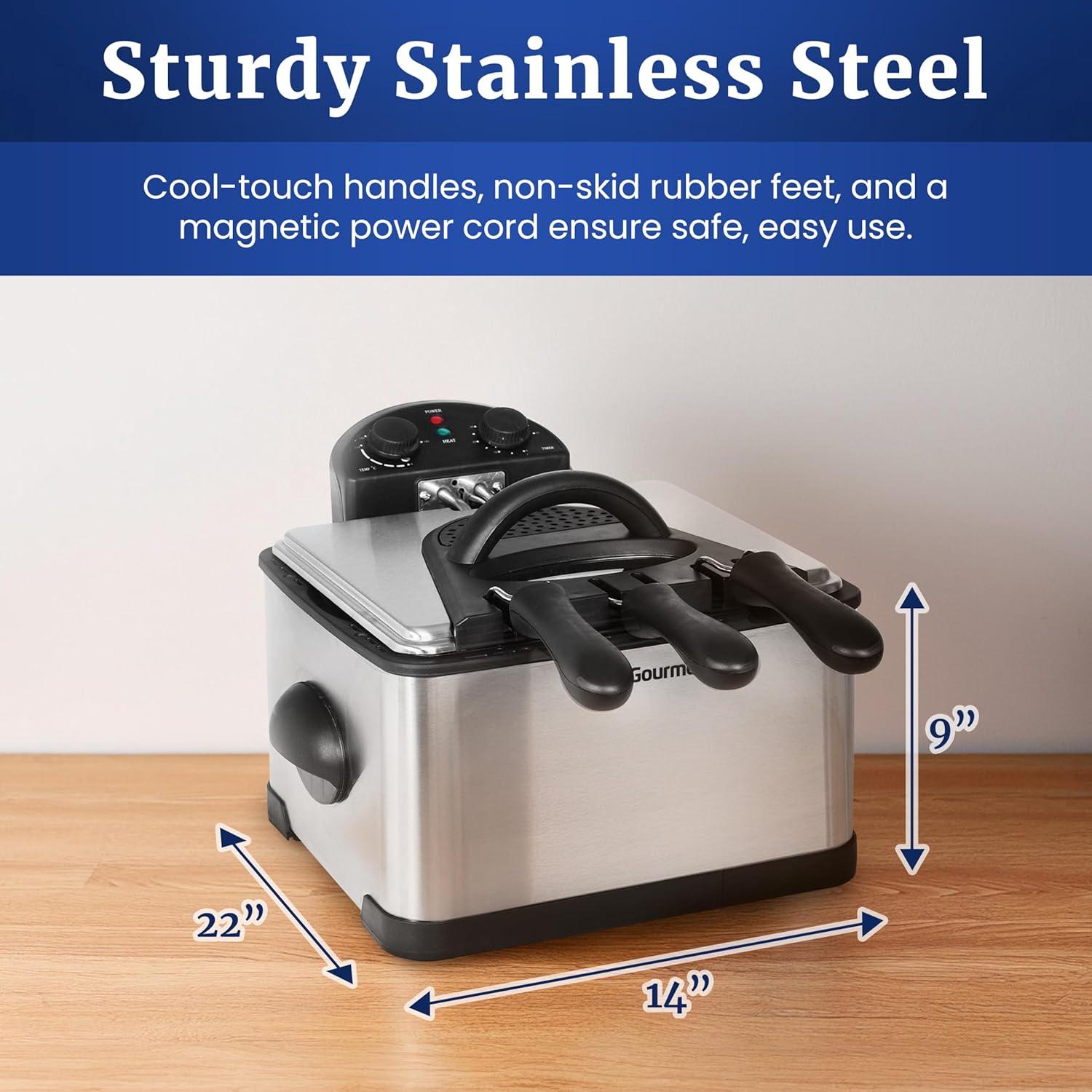 Freidora Profunda Elite Gourmet EDF-401T 4.5L 1700W 3 Cestas