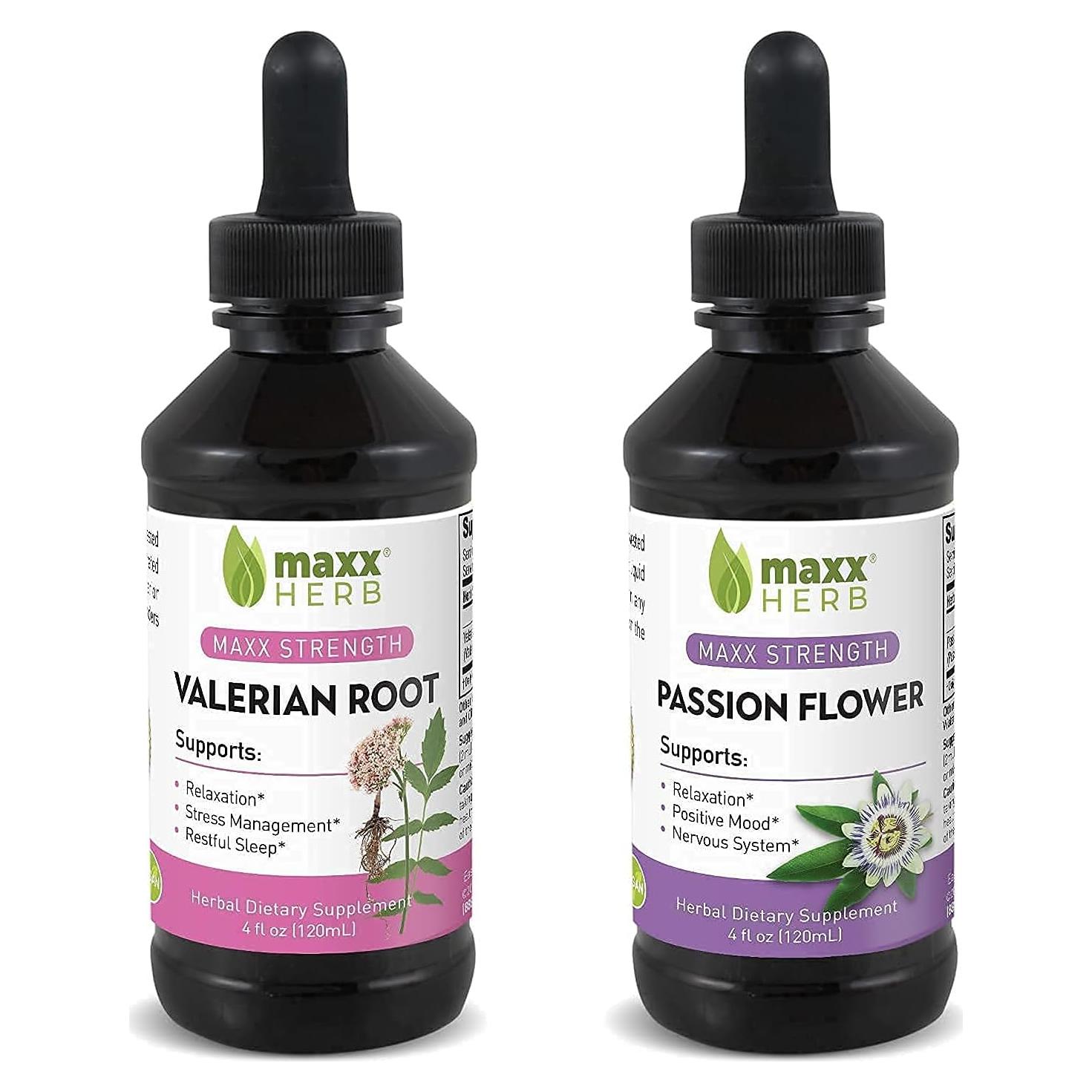 Paquete de Extractos de Valeriana y Flor de Pasión Maxx Herb 240ml