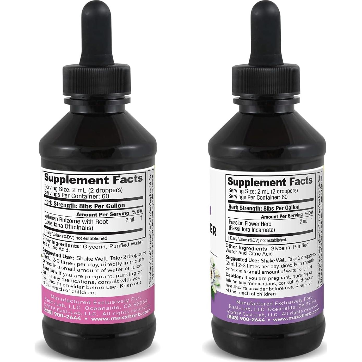 Paquete de Extractos de Valeriana y Flor de Pasión Maxx Herb 240ml