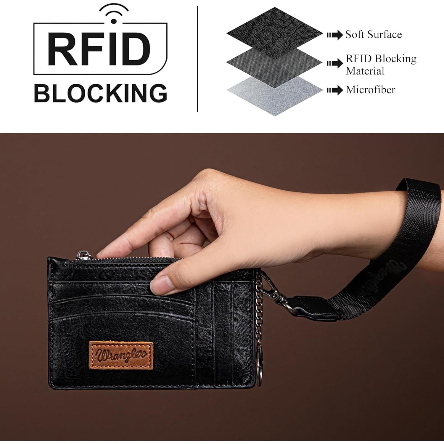 Titular de Tarjeta Montana West Wrangler Negro RFID 6 Ranuras