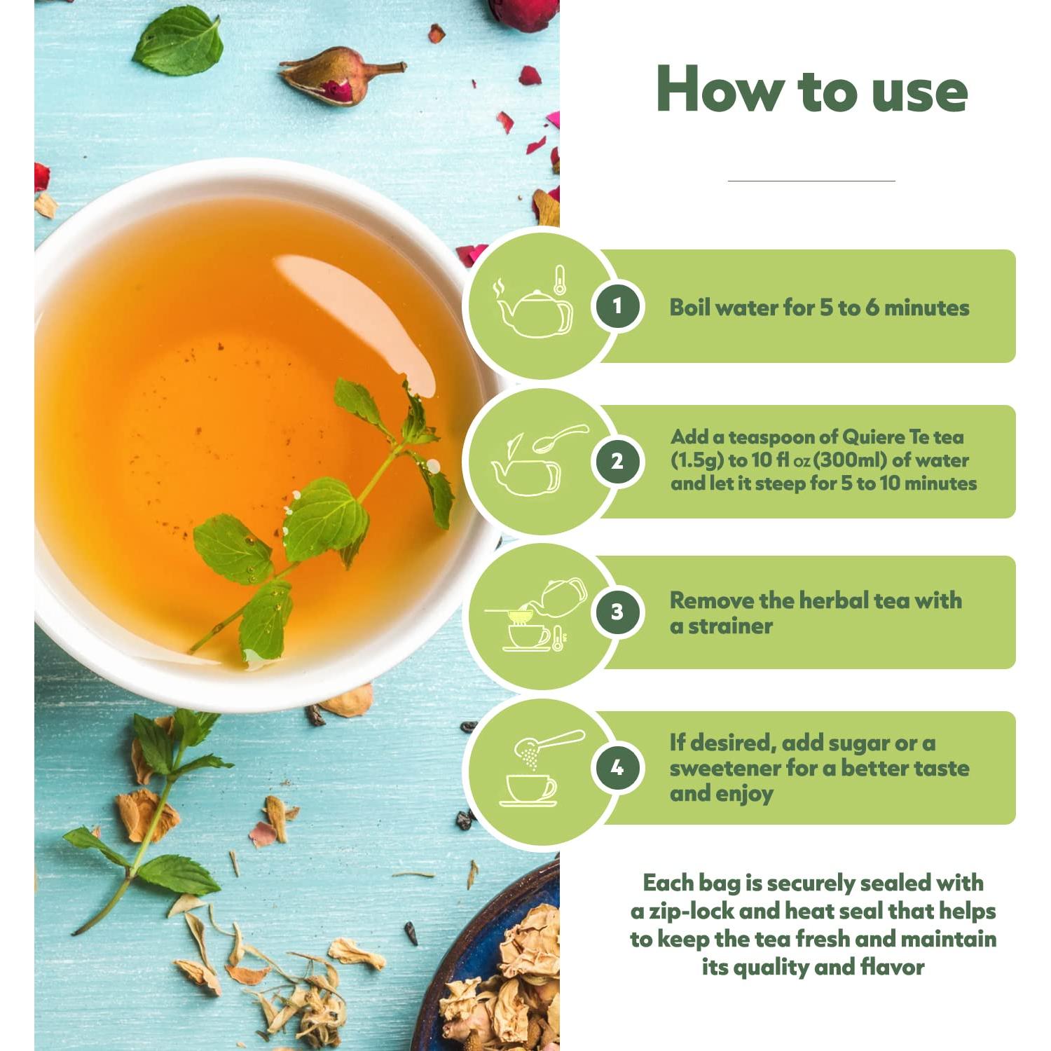 Té Herbal 100% Natural Quiere Té - Desintoxicación Hígado