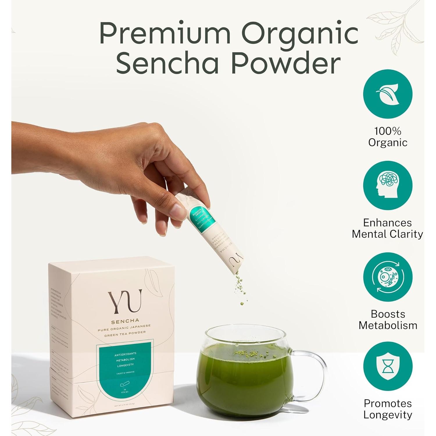 Té Verde Sencha Orgánico Yu Tea, 100 Porciones, 75 g