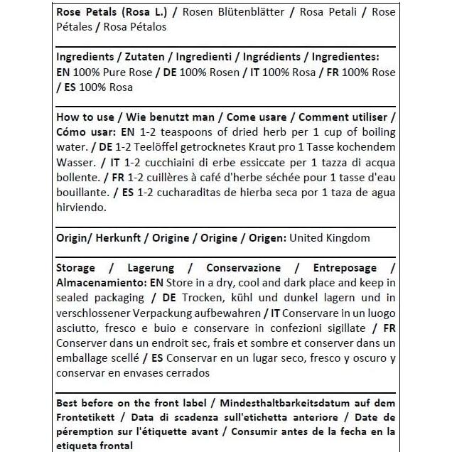 Pétalos de Rosa Orgánica Herba - 100g - Sin OGM