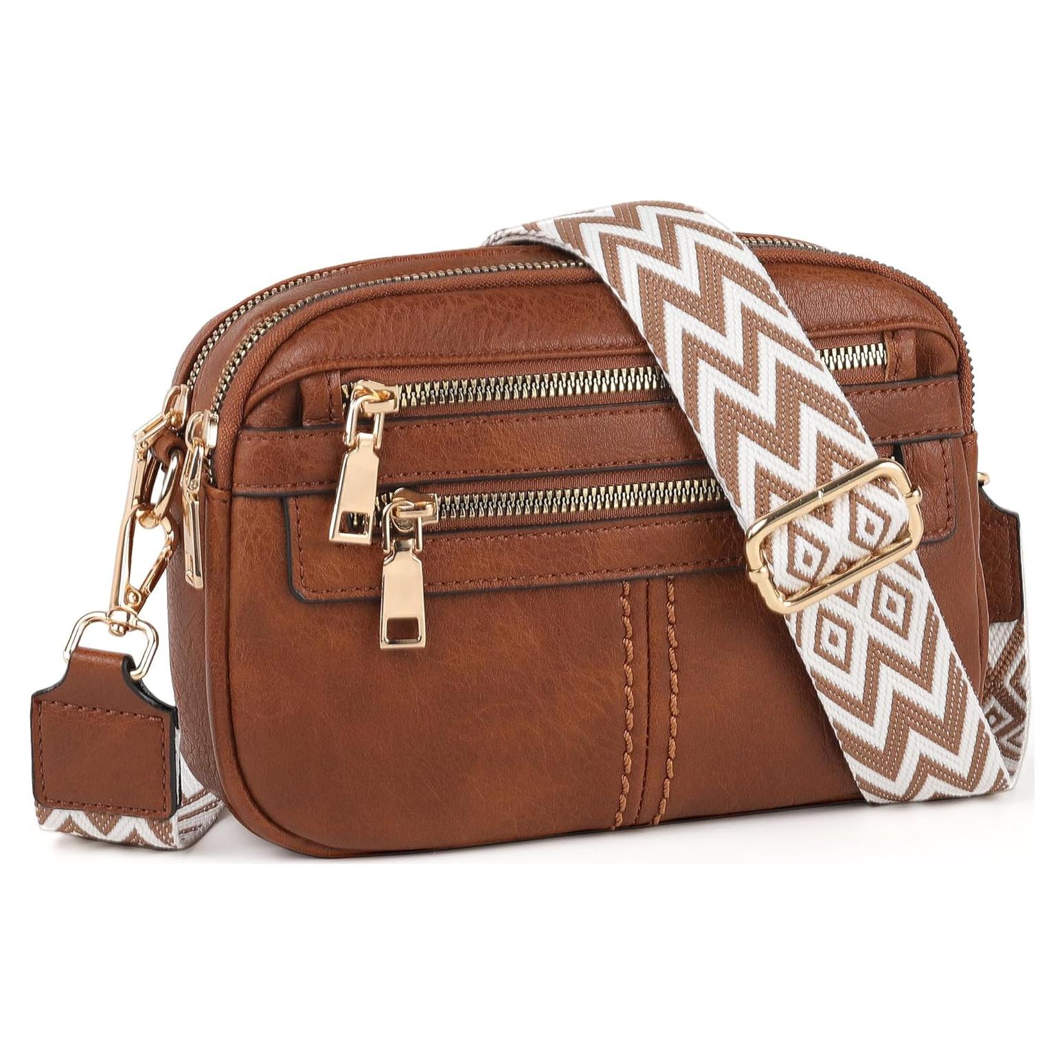 Bolso Cruzado TAN.TOMI de Cuero Vegano 6 Bolsillos