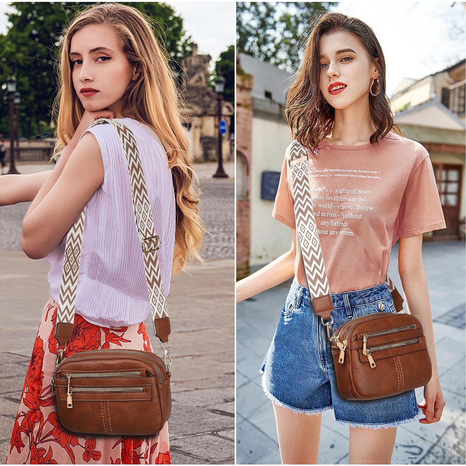 Bolso Cruzado TAN.TOMI de Cuero Vegano 6 Bolsillos