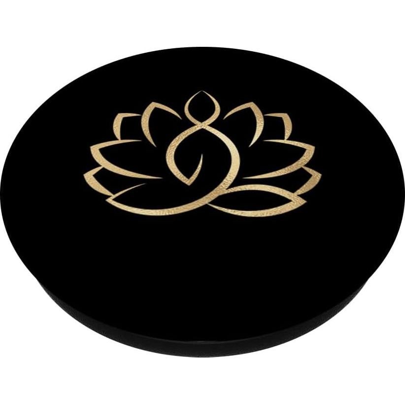 PopSockets PopGrip Flor de Loto Negra para Teléfonos y Tabletas