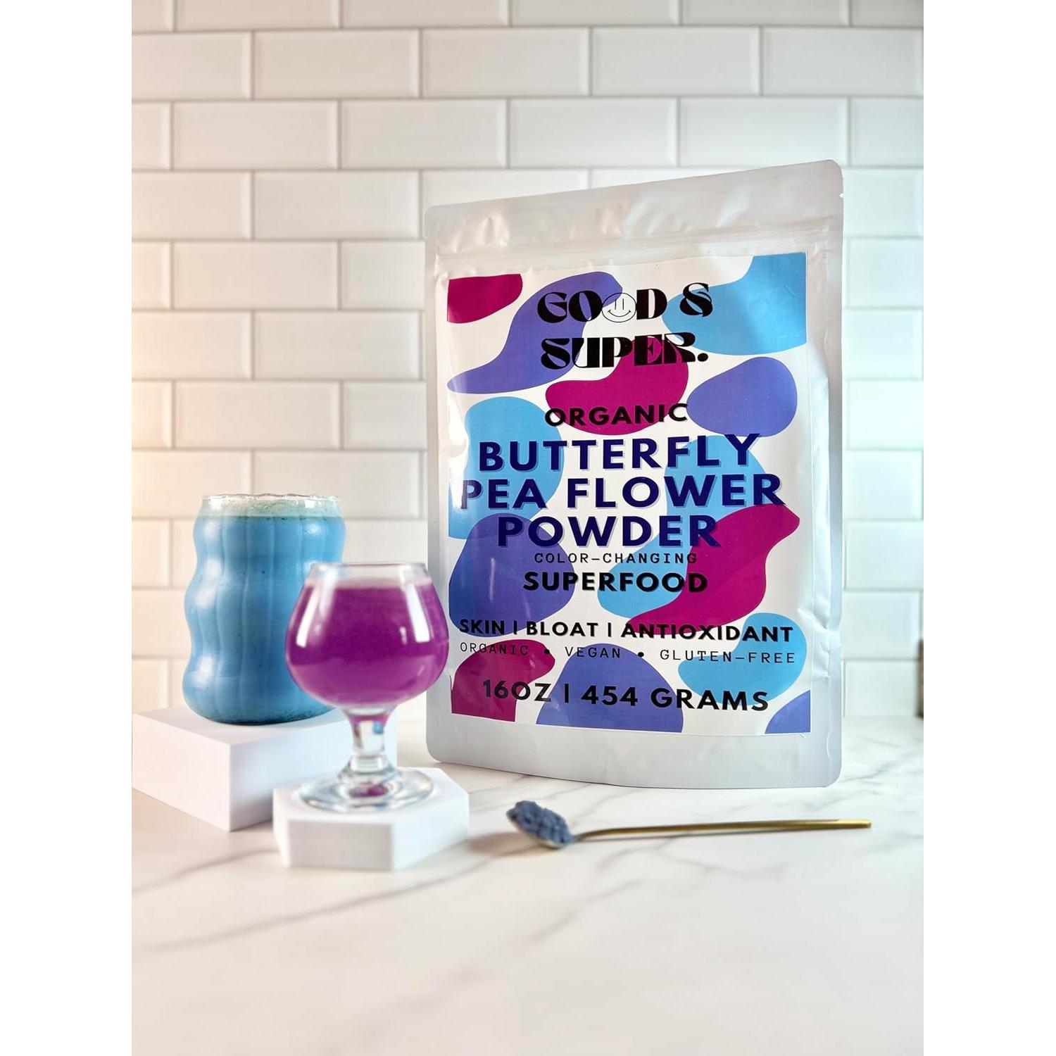 Polvo de Flor de Guisante Mariposa Orgánico 453g - Good & Super