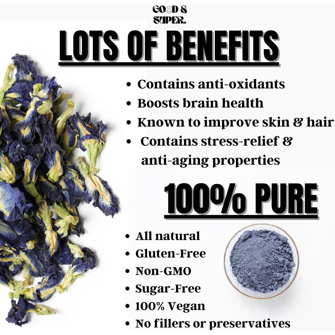 Polvo de Flor de Guisante Mariposa Orgánico 453g - Good & Super