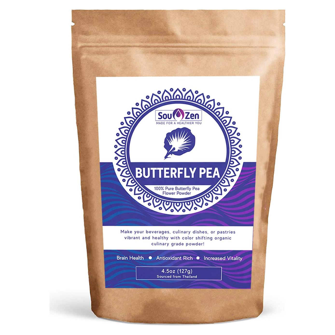 Polvo de Flor de Mariposa Azul Sou Zen 127g Grado Culinario