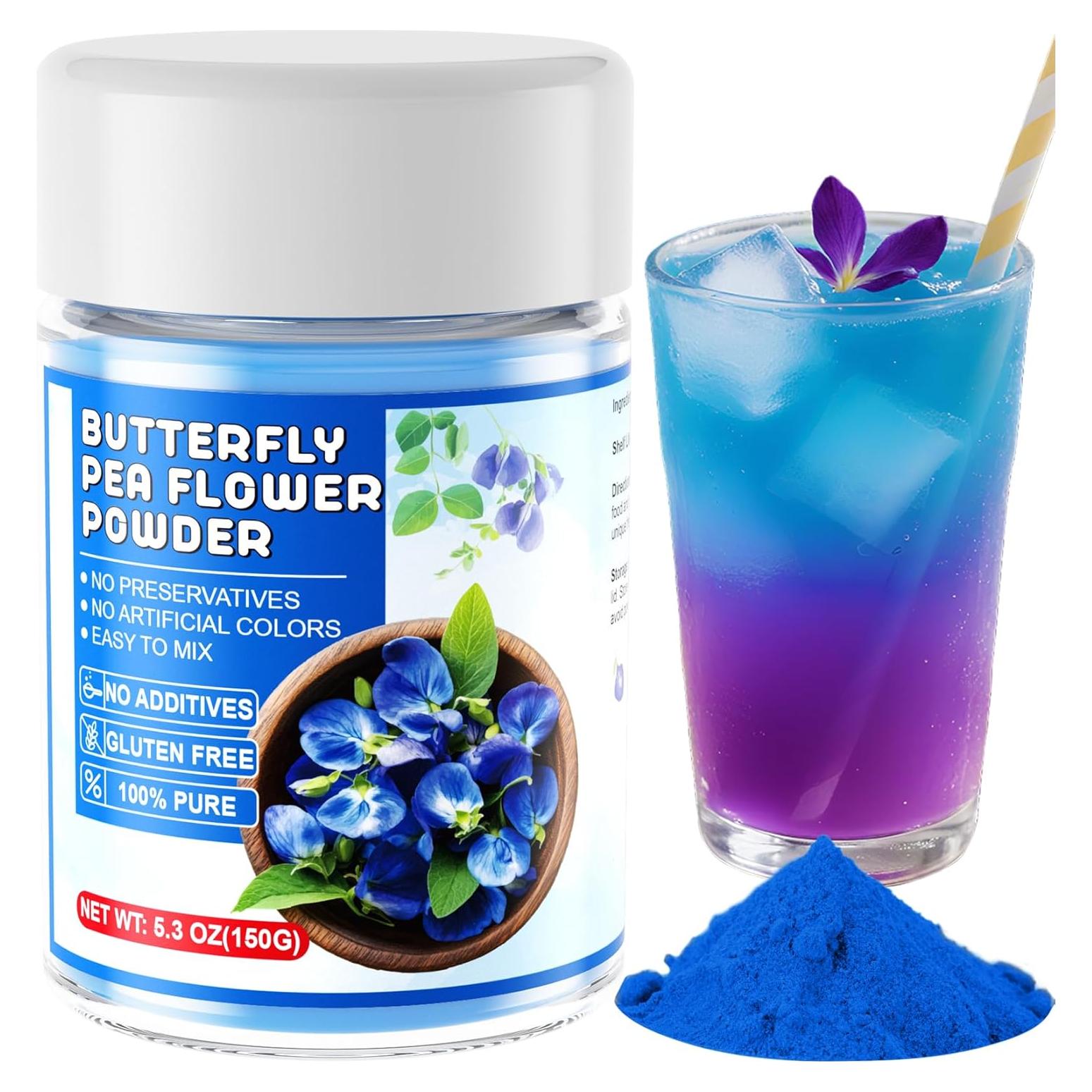 Polvo de Flor de Guisante Mariposa 150g - Colorante Natural Azul