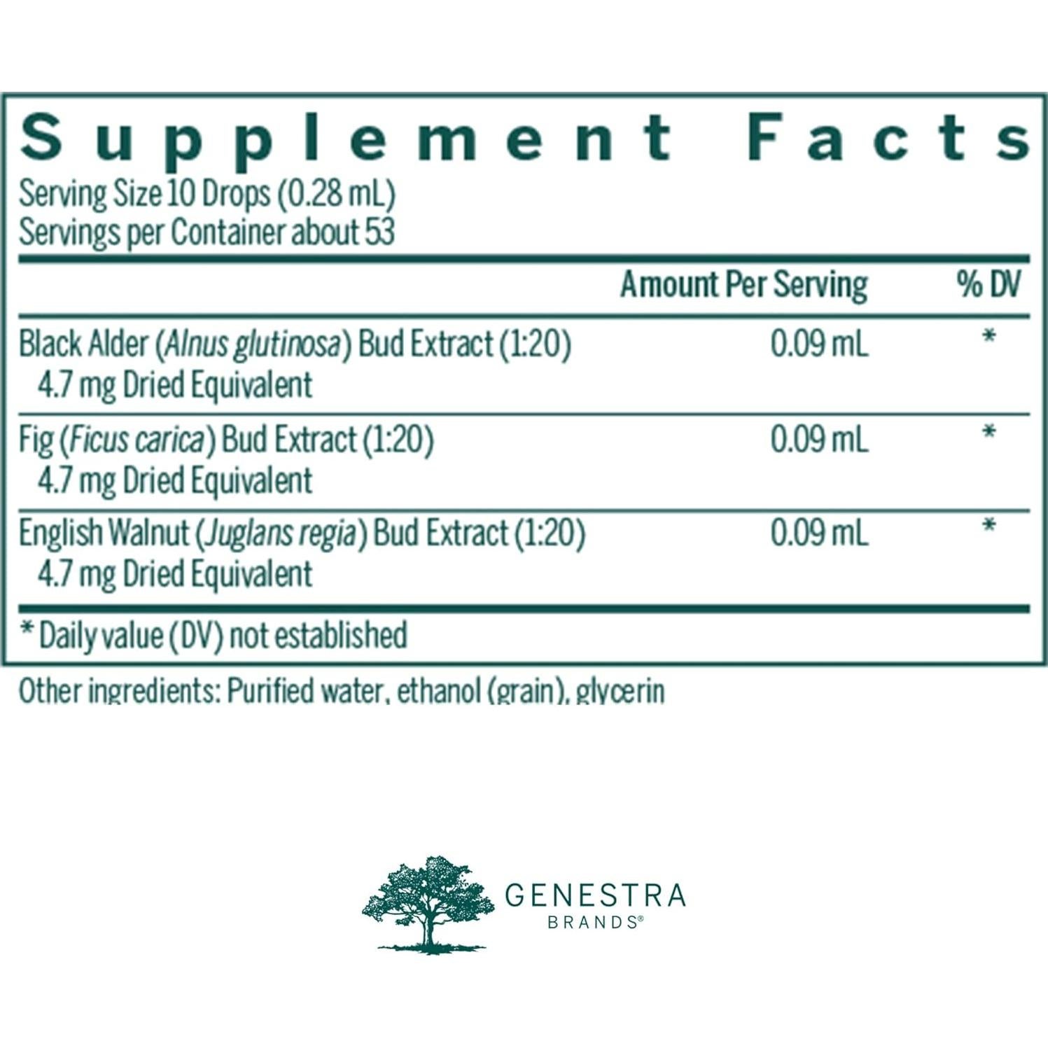 Suplemento Digest-gen Genestra | Aliso Negro, Higo y Nuez 14.79 ml