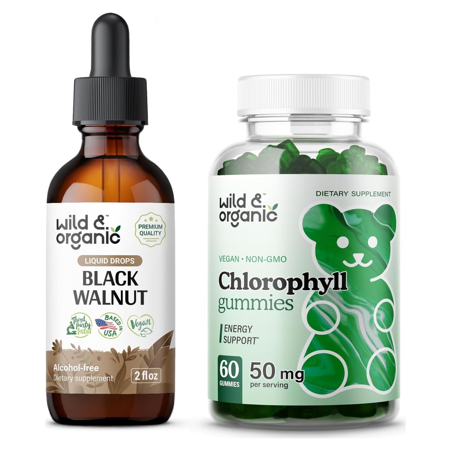 Tintura de Nogal Negro Orgánico 59 ml + Gominolas de Clorofila 60 Unidades