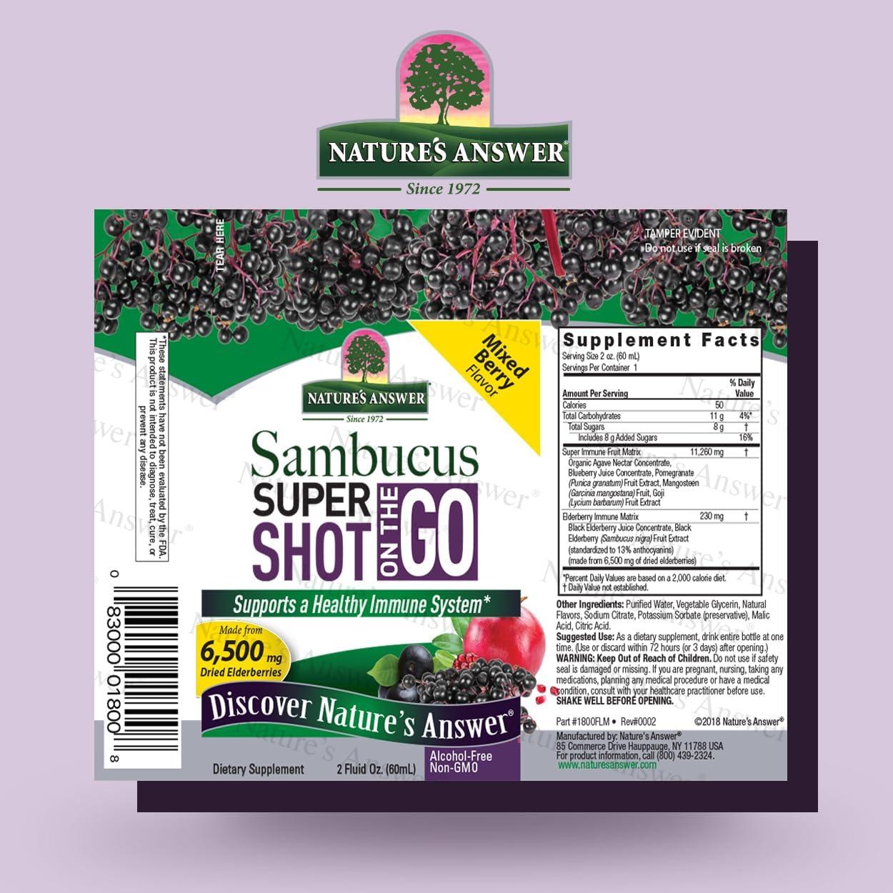 Disparo de Inmunidad Sambucus Nature's Answer 12x2oz Sin Alcohol