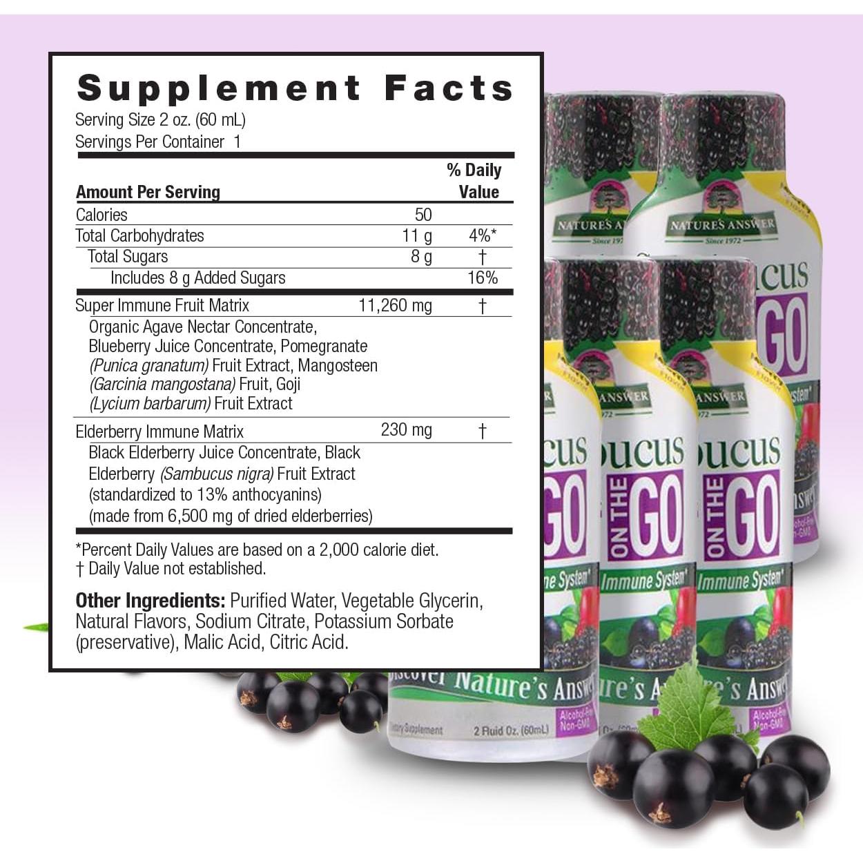 Disparo de Inmunidad Sambucus Nature's Answer 12x2oz Sin Alcohol