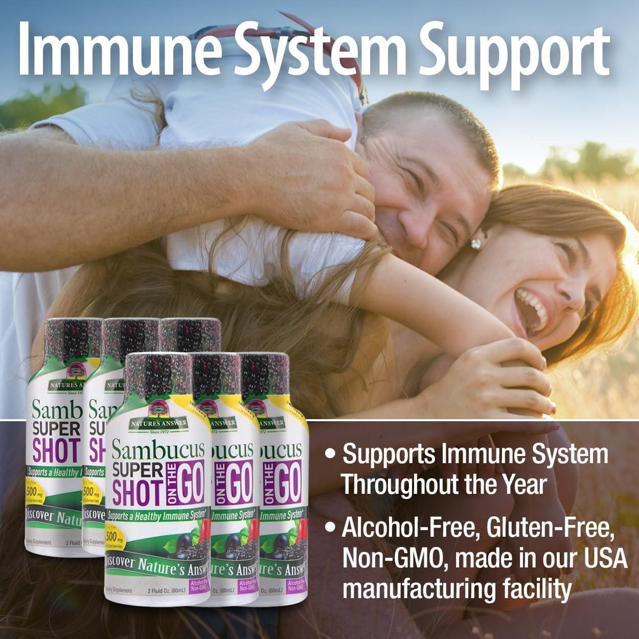 Disparo de Inmunidad Sambucus Nature's Answer 12x2oz Sin Alcohol