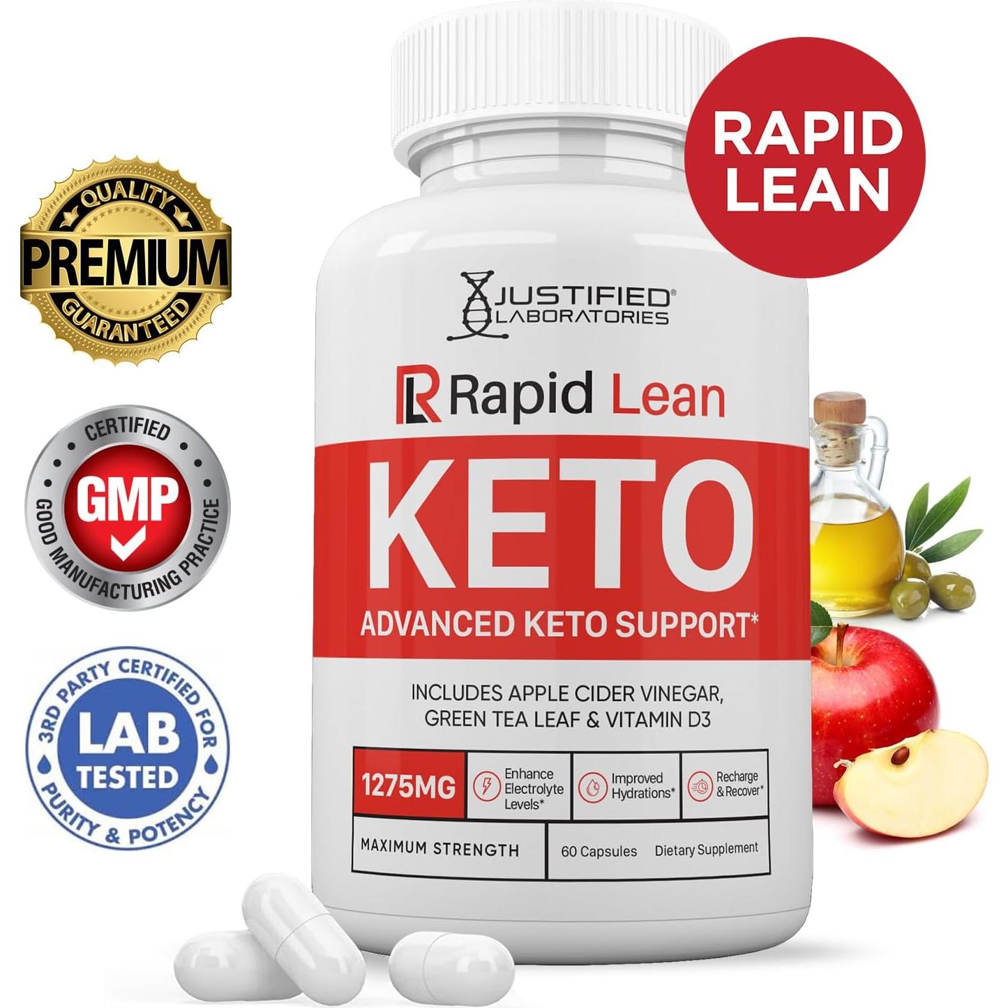 Píldoras Rapid Lean Keto ACV 1275MG - 60 Cápsulas Vegetales