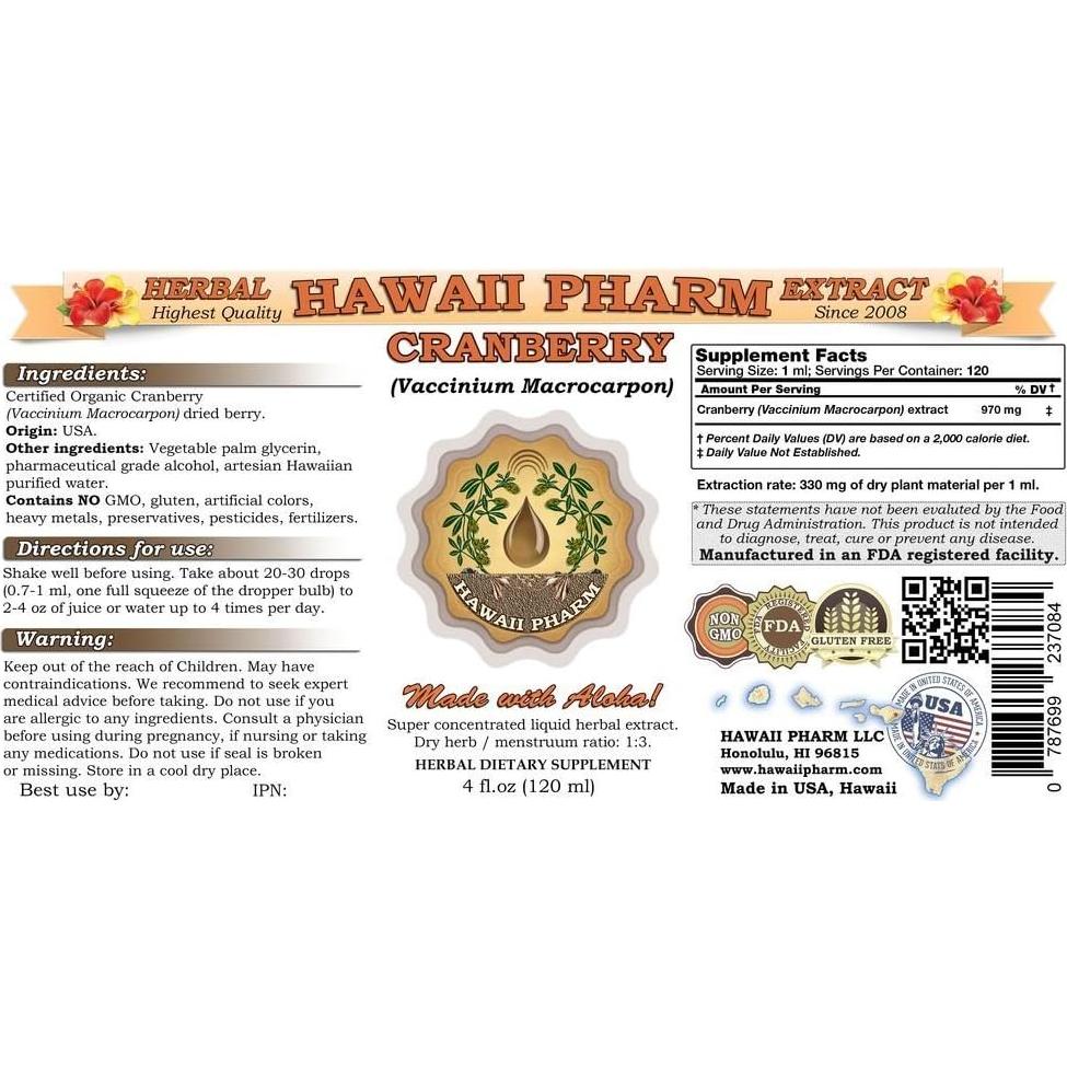 Extracto Líquido de Arándano HawaiiPharm 2x60 ml - Suplemento Natural