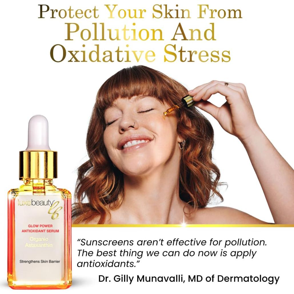 Suero Facial Antioxidante Luxe Beauty con Astaxantina Orgánica 136g