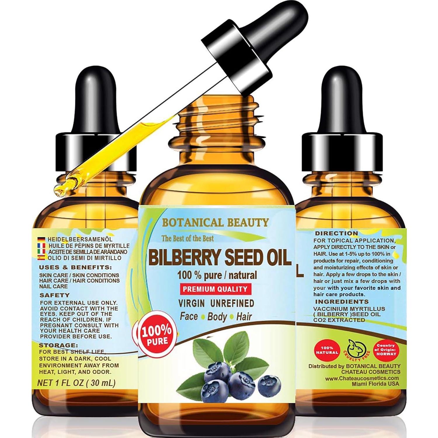 Aceite de Semilla de BILBERRY 100% Puro Virgen 29.57 ml