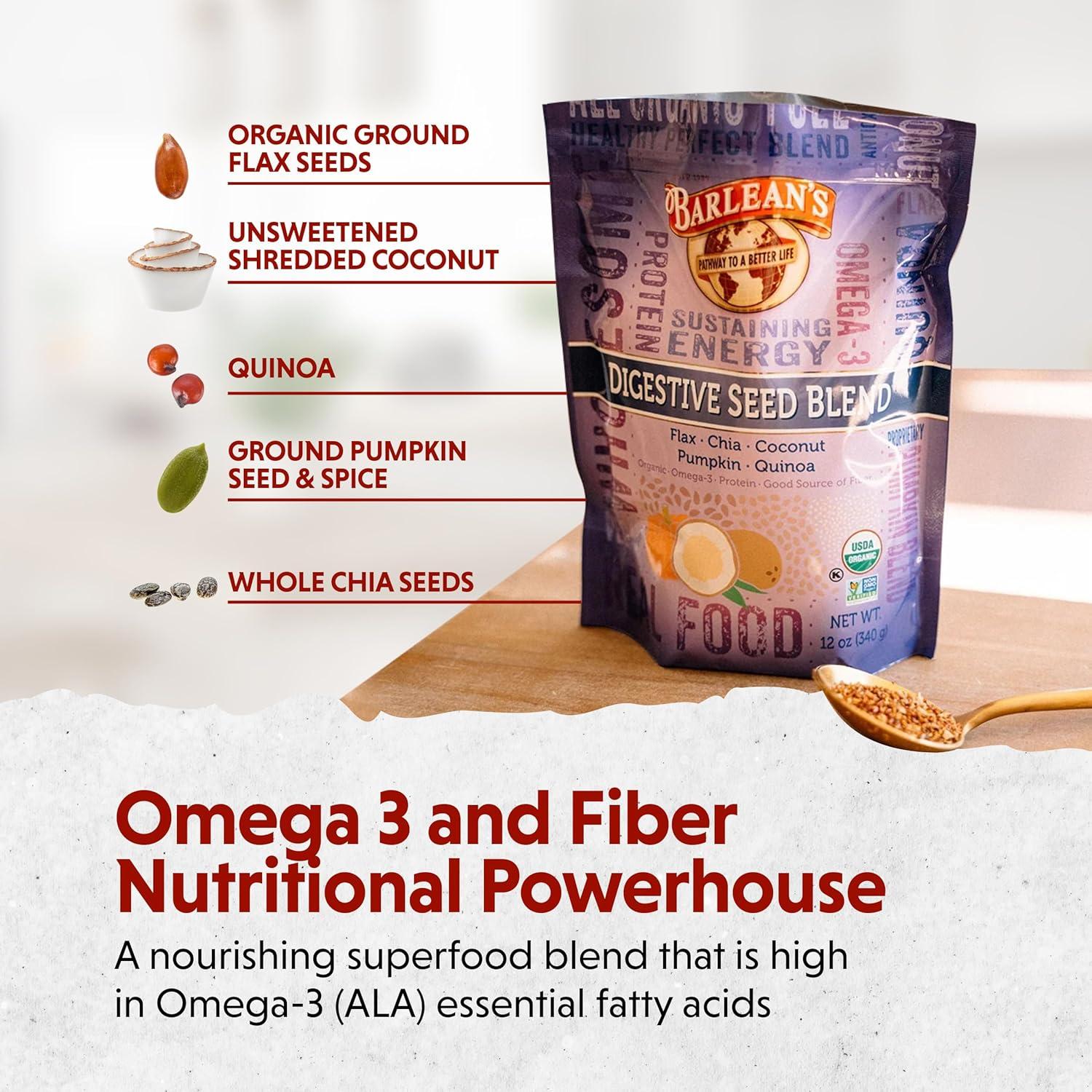 Suplemento de fibra Barlean's 340g - Mezcla de semillas digestivas