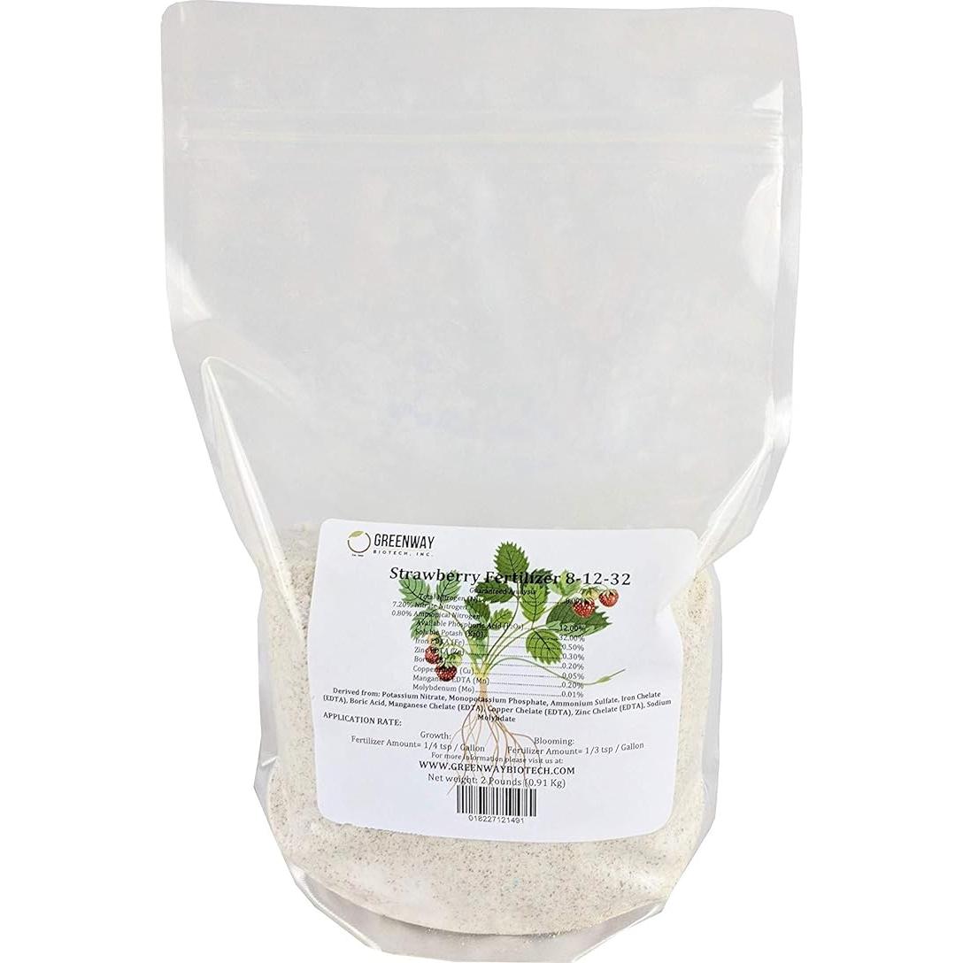 Fertilizante en polvo Greenway Biotech para fresas 8-12-32 900g