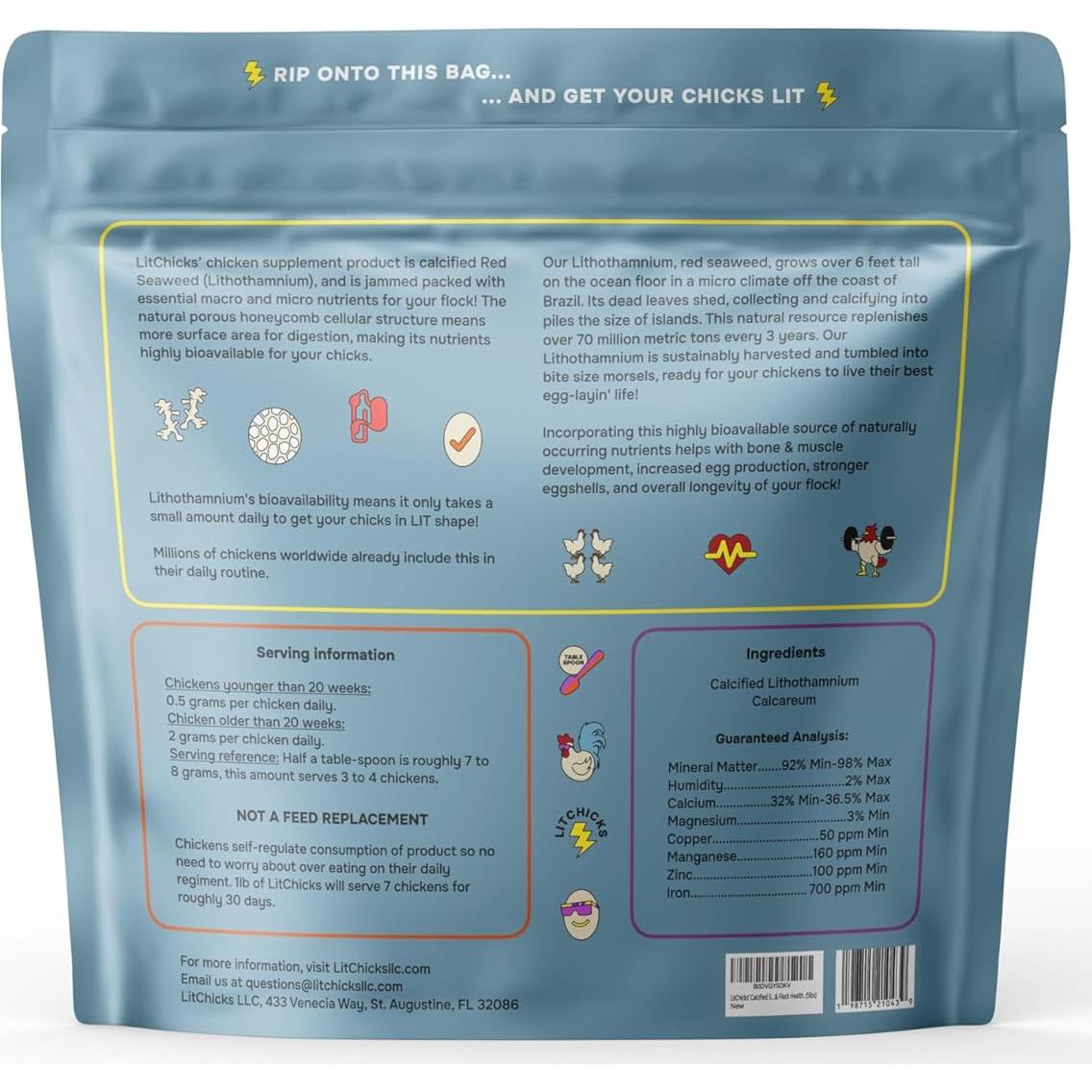 Algas Marinas Calcificadas LitChicks 2.27kg para Gallinas