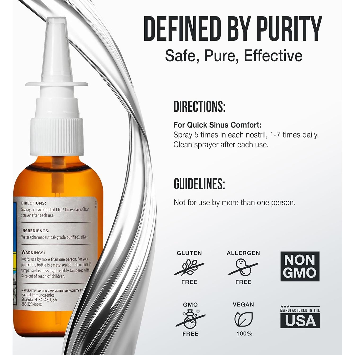 Spray Nasal de Plata Coloidal Sovereign Silver 59 mL