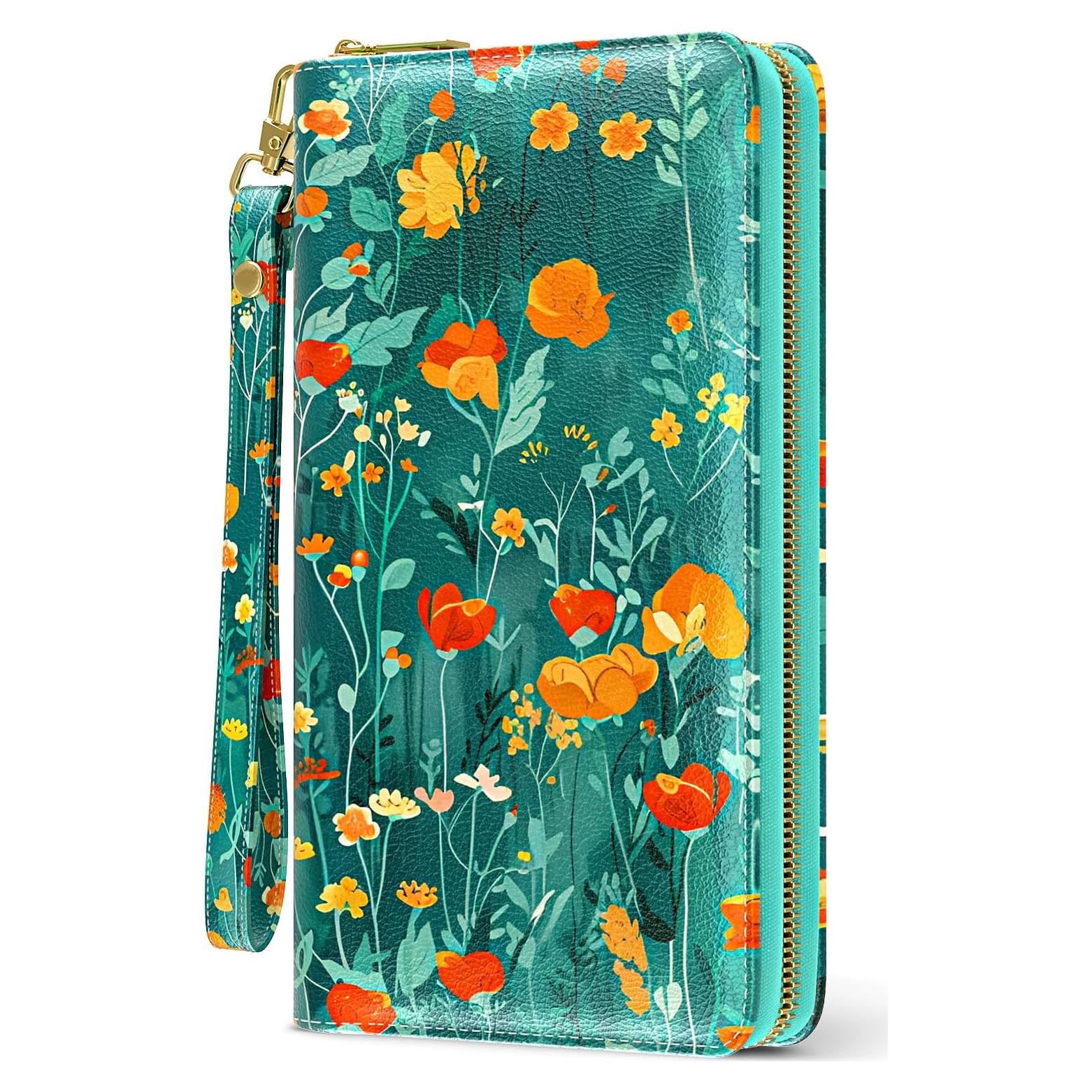 Cartera RFID para Mujeres Aiawoxc con 12 Ranuras y Correa