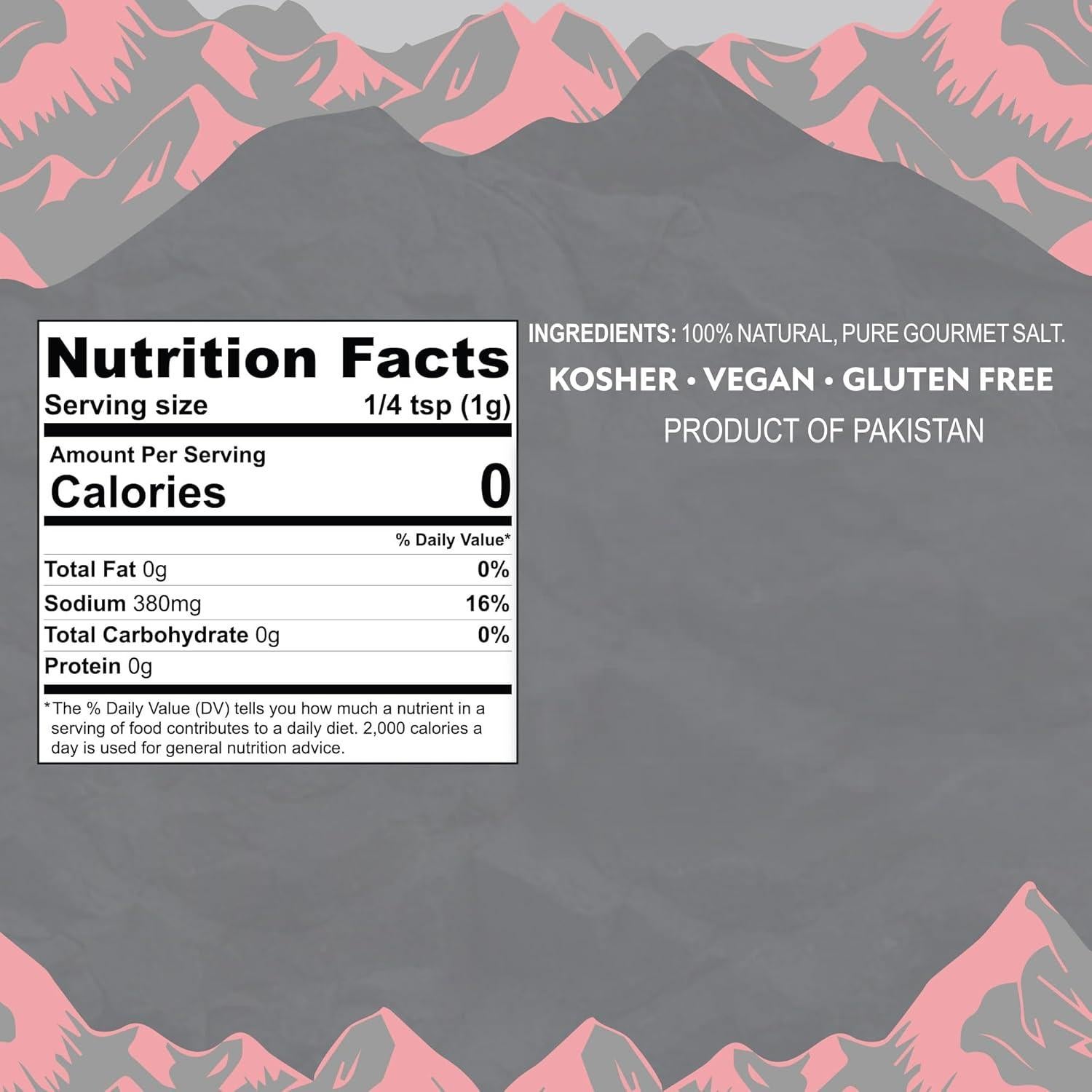 Sal Rosa del Himalaya 240g - Hampton Distribution, Grano Fino, Kosher