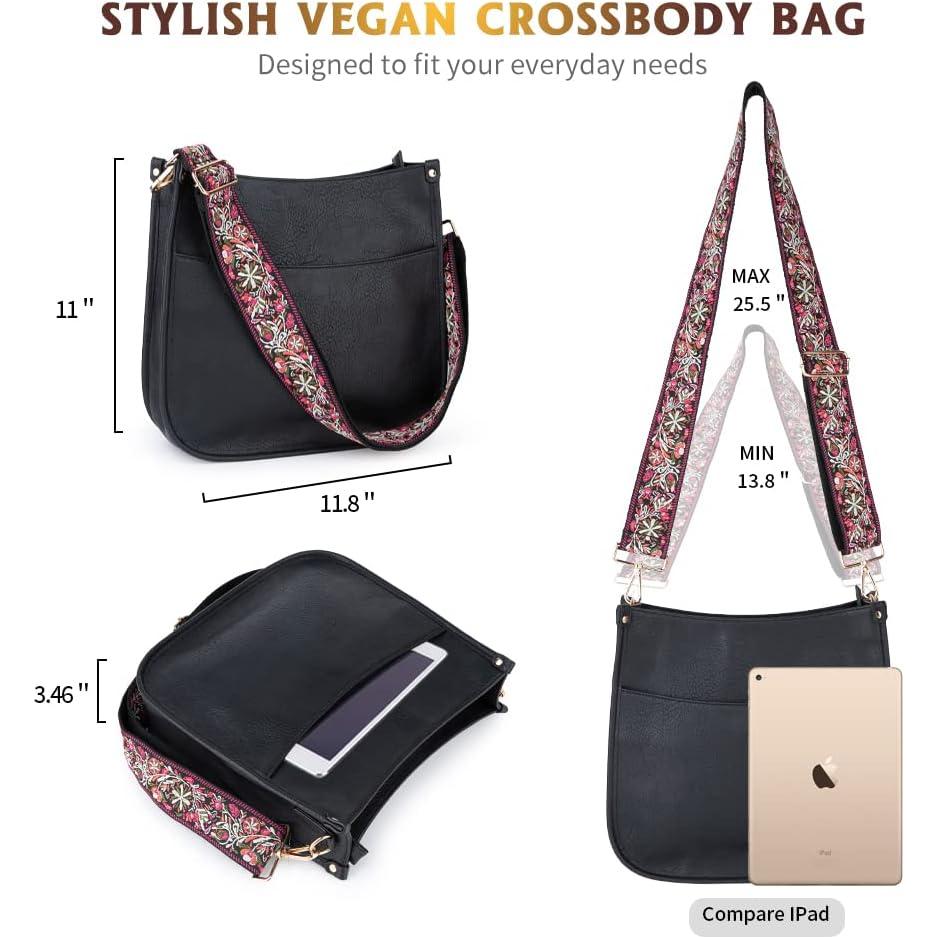 Bolso de hombro Viva Terry de cuero vegano negro