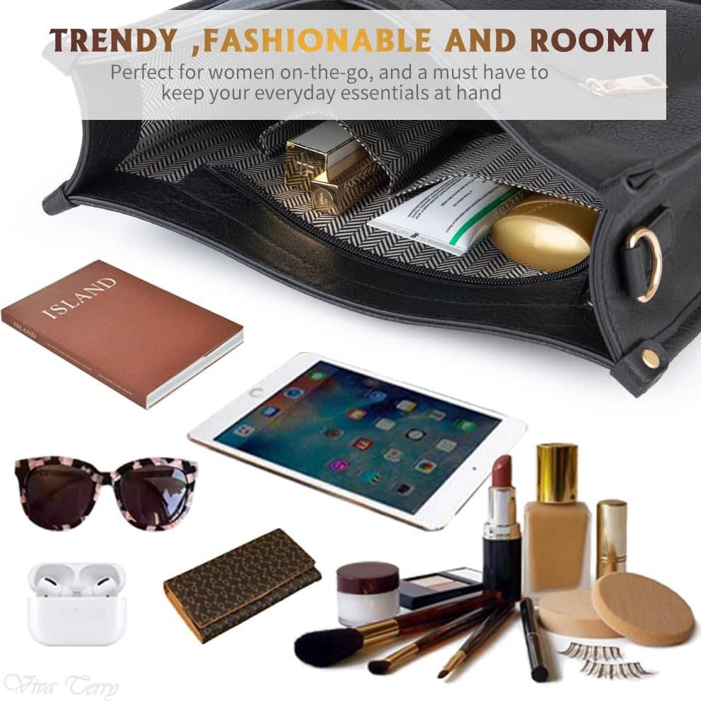 Bolso de hombro Viva Terry de cuero vegano negro