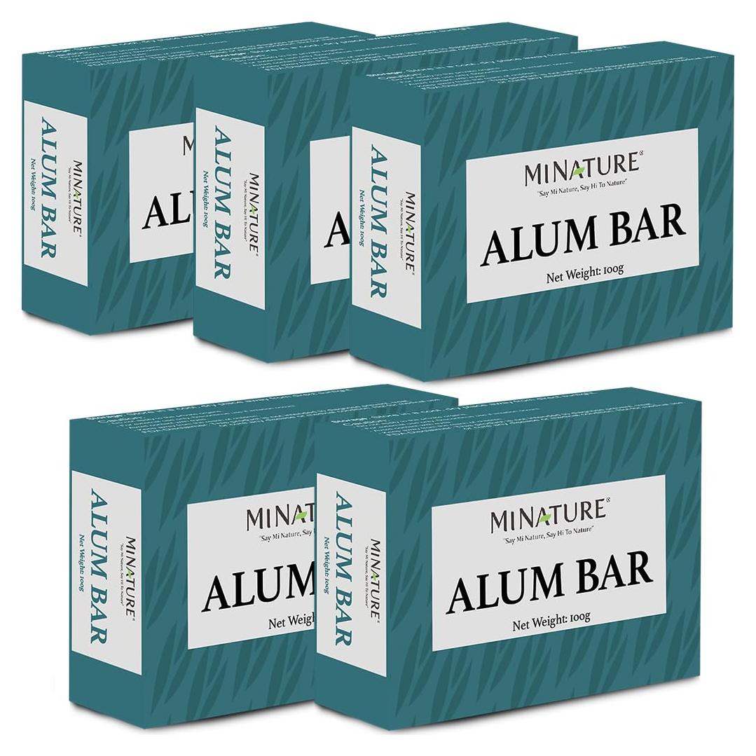 Barra de Alumbre Natural Mi Nature Pure - Paquete de 5 x 100g
