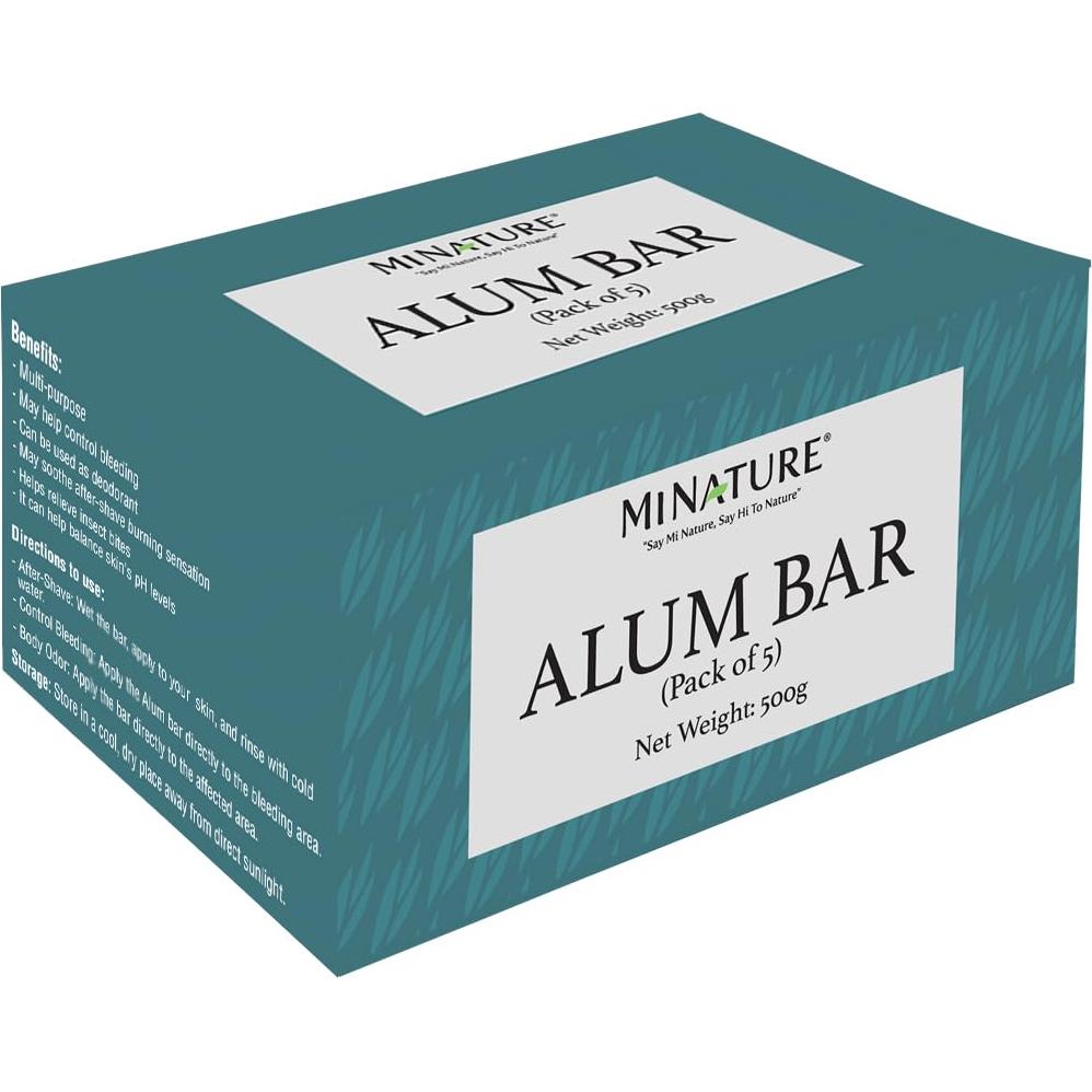 Barra de Alumbre Natural Mi Nature Pure - Paquete de 5 x 100g