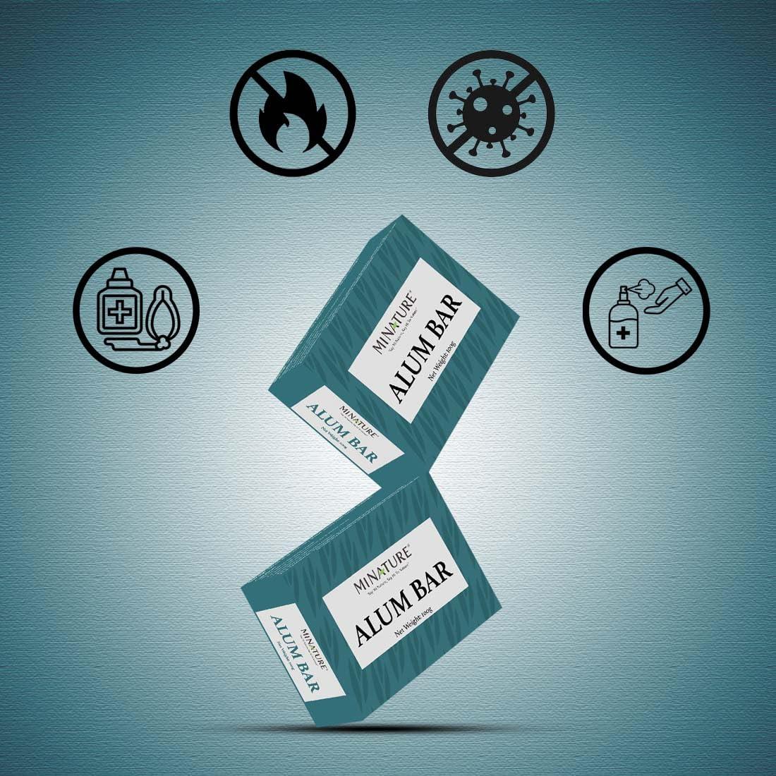 Barra de Alumbre Natural Mi Nature Pure - Paquete de 5 x 100g