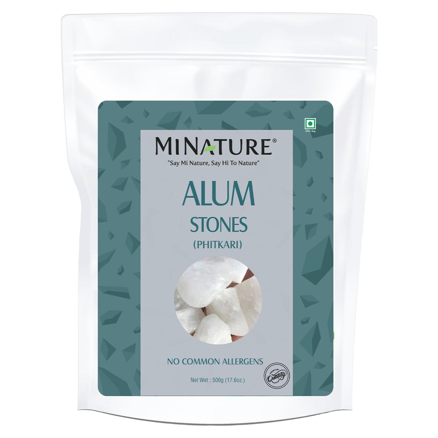 Piedra de Alumbre Mi Nature 500g - Fitkari Puro para Cuidado Personal