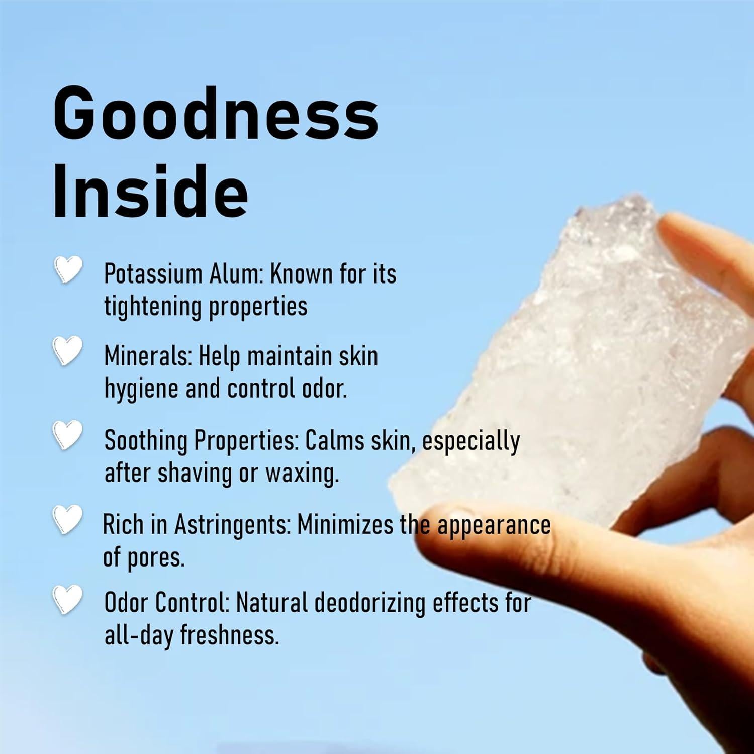 Piedra de Alumbre Mi Nature 500g - Fitkari Puro para Cuidado Personal