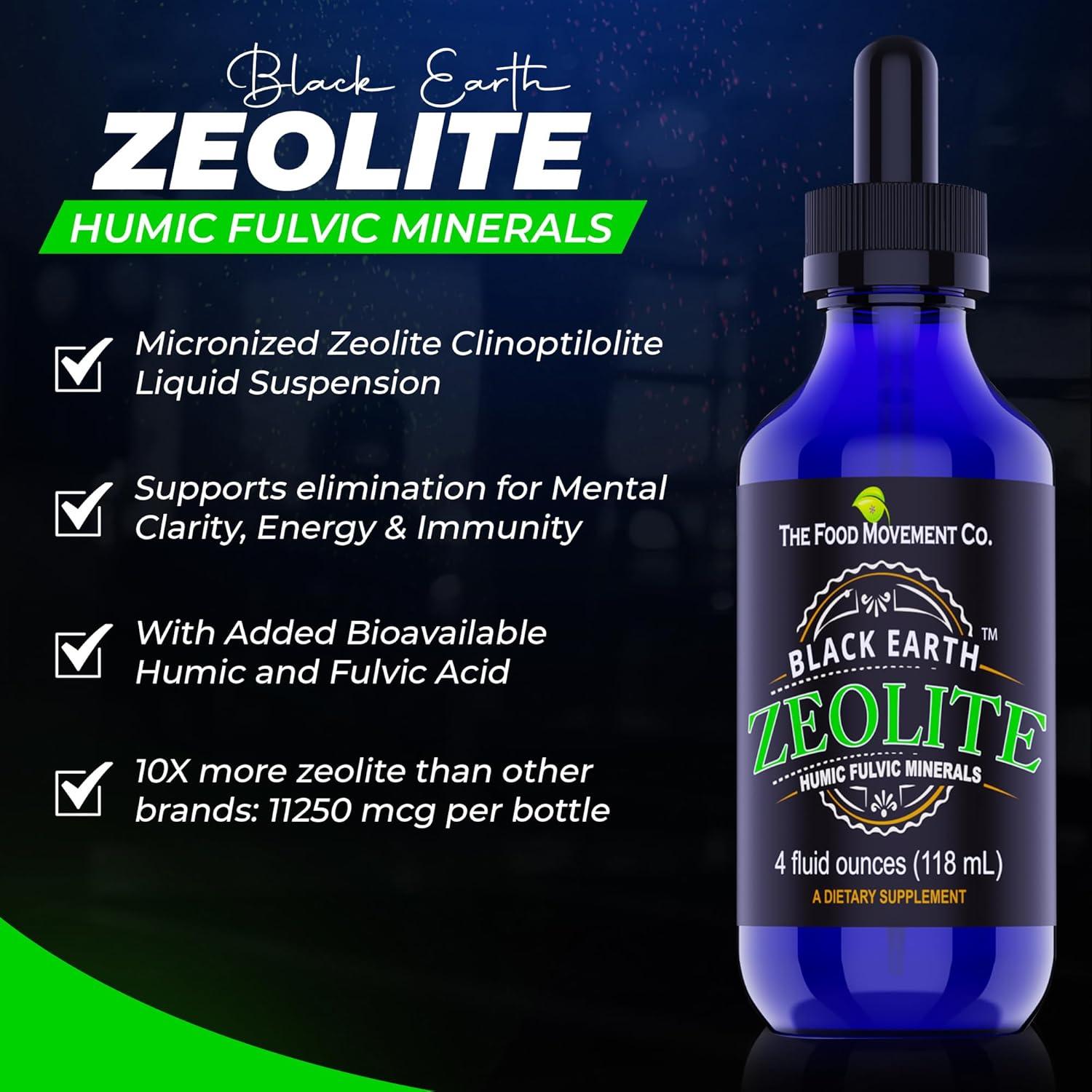 Zeolita Tierra Negra 118.29 ml - Suplemento con Ácidos Húmicos