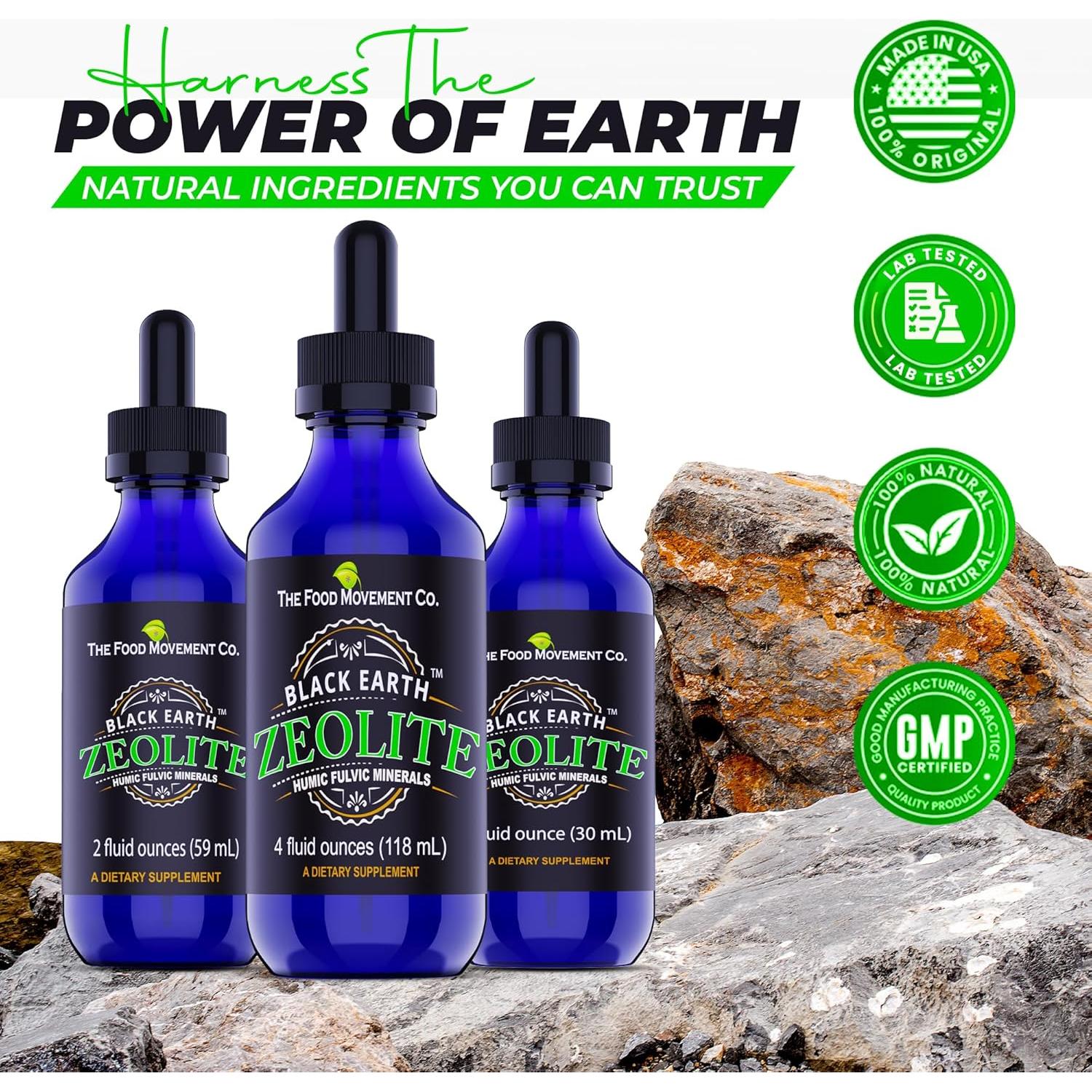 Zeolita Tierra Negra 118.29 ml - Suplemento con Ácidos Húmicos