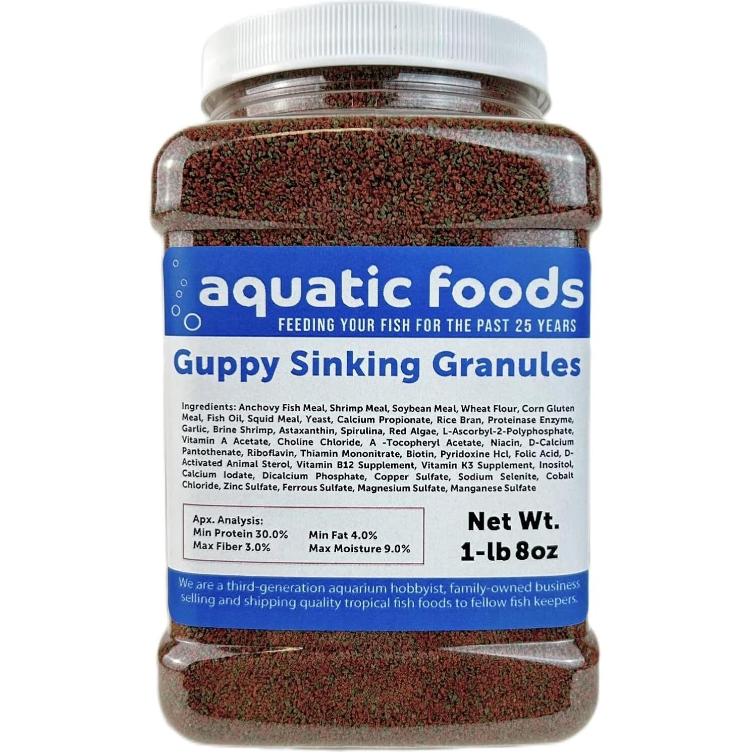 Gránulos Hundidores Aquatic Foods 1.5 kg para Guppies y Ciclidos