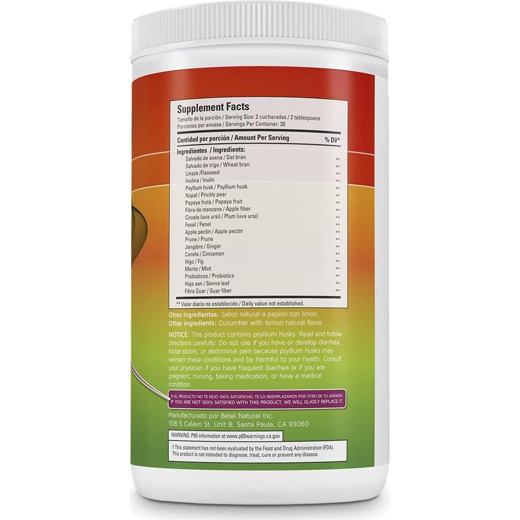 Betel Natural Daily Fibra Forte - Suplemento de Fibra 423g