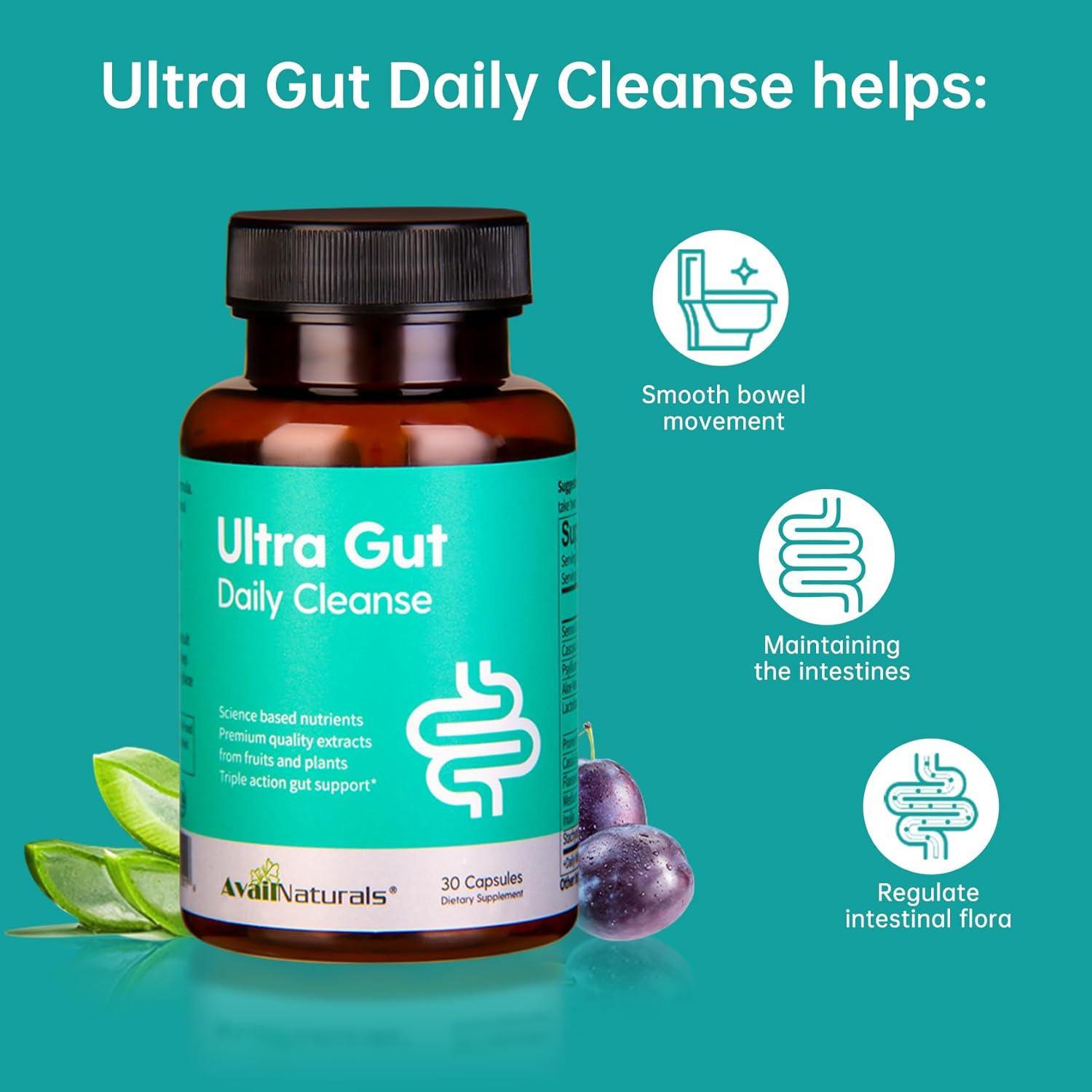 Ultra Gut Daily Cleanse - 30 Cápsulas de Salud Intestinal